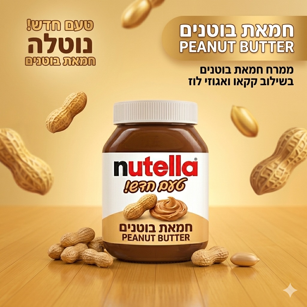 ‏נוטלה בטעם חדש חמאת בוטנים AI