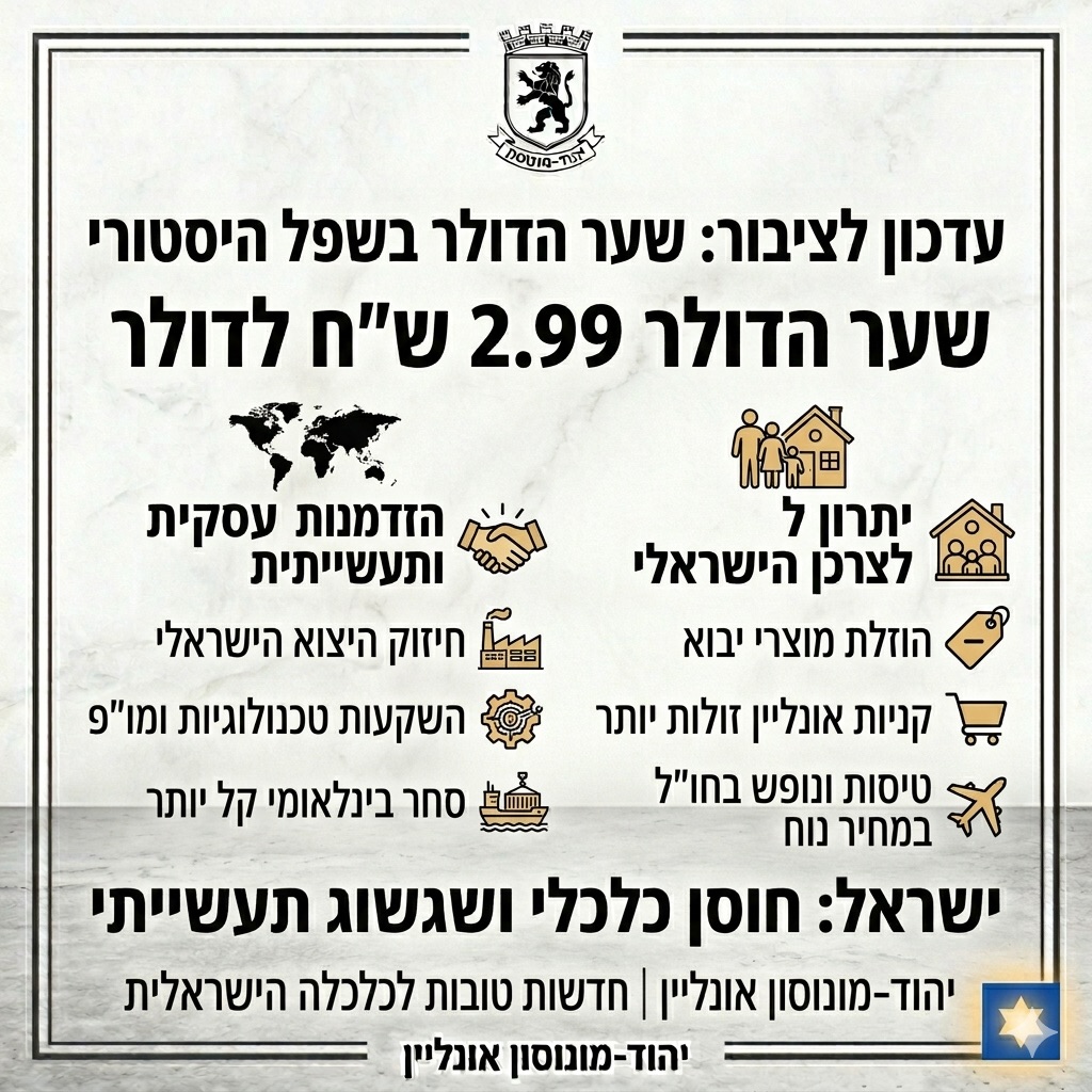 ‏שער הדולר בשפל היסטורי