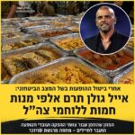 ‏אילוסטרציה AI - אייל גולן תורם מנות אוכל לחיילים